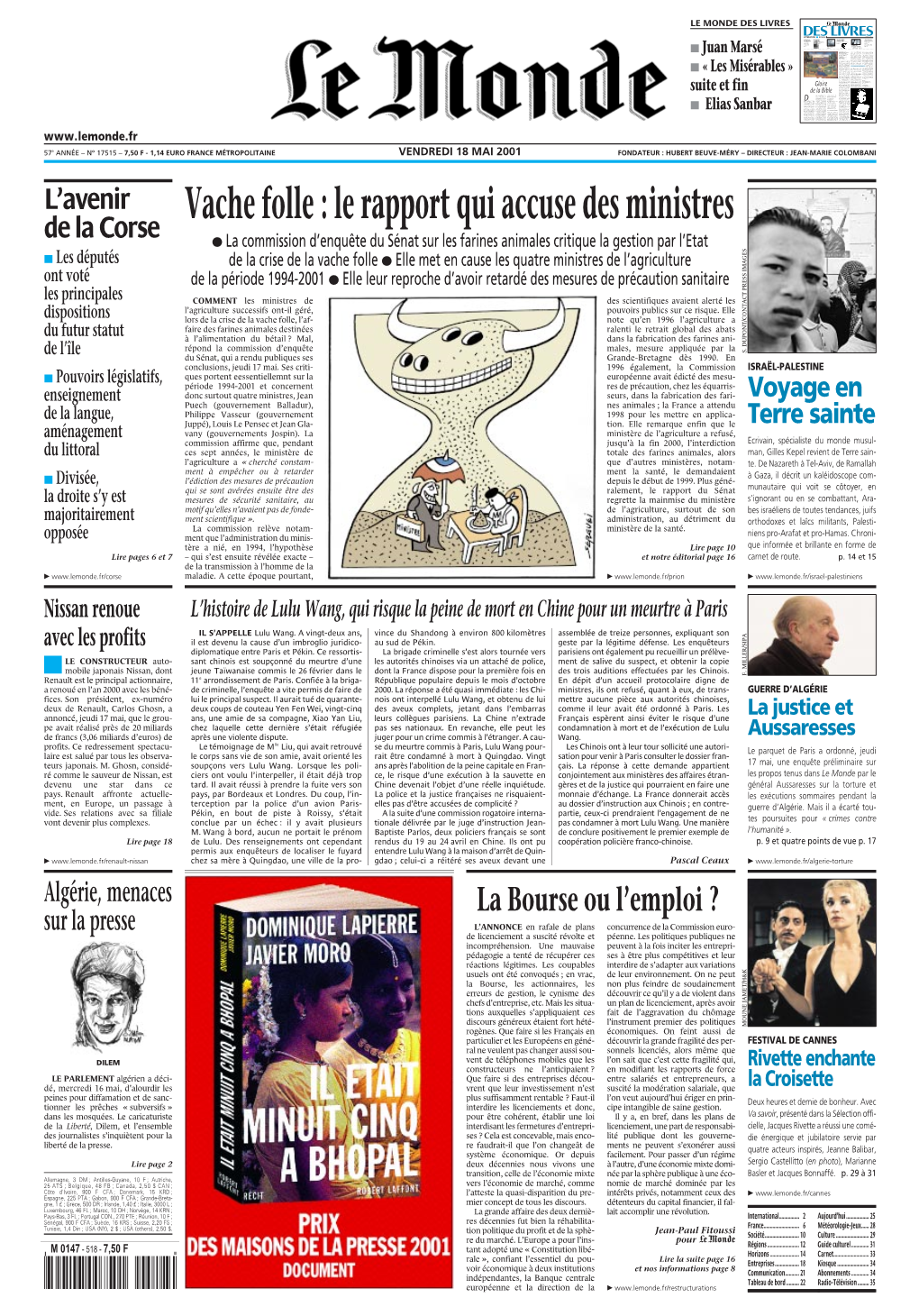 LE MONDE/PAGES&lt;UNE&gt;