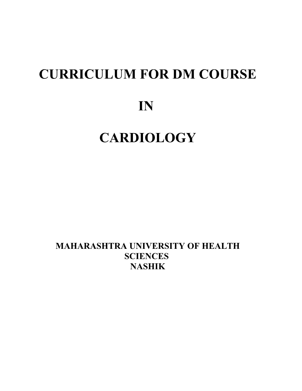 Curriculum Outline and Syllabus of the Doctor Of