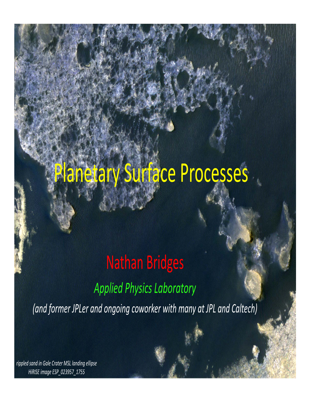 Planetary Surface Processes