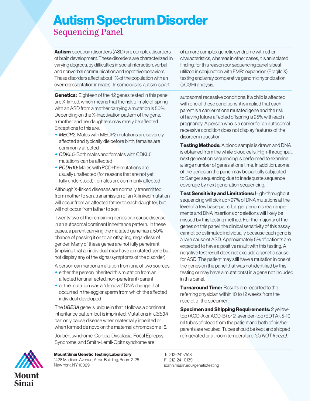 Autism Spectrum Disorder Sequencing Panel