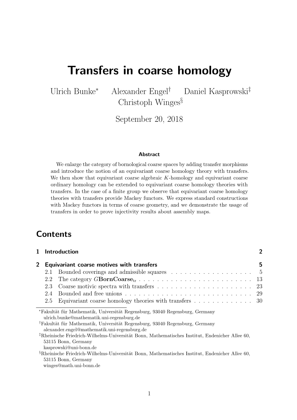 Transfers in Coarse Homology