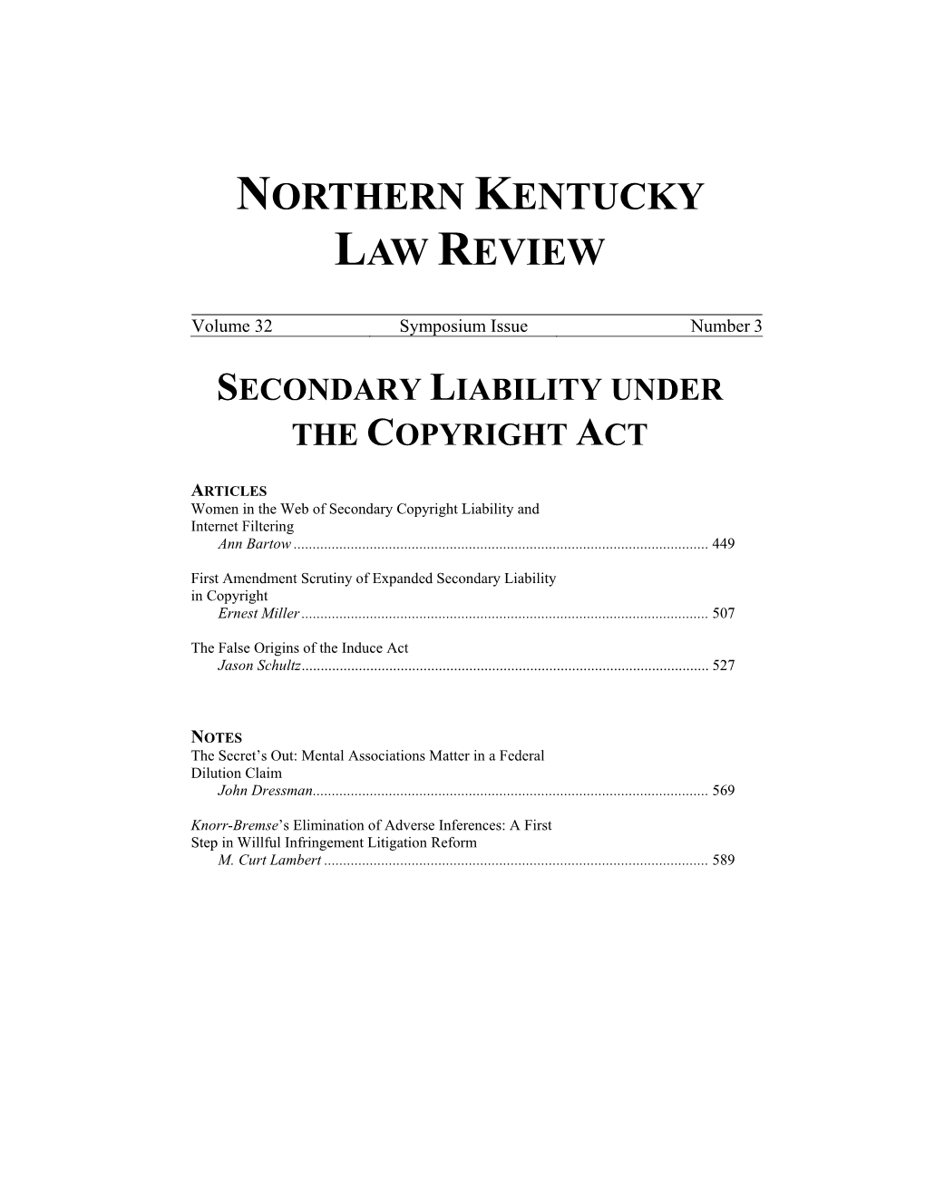Northern Kentucky Law Review