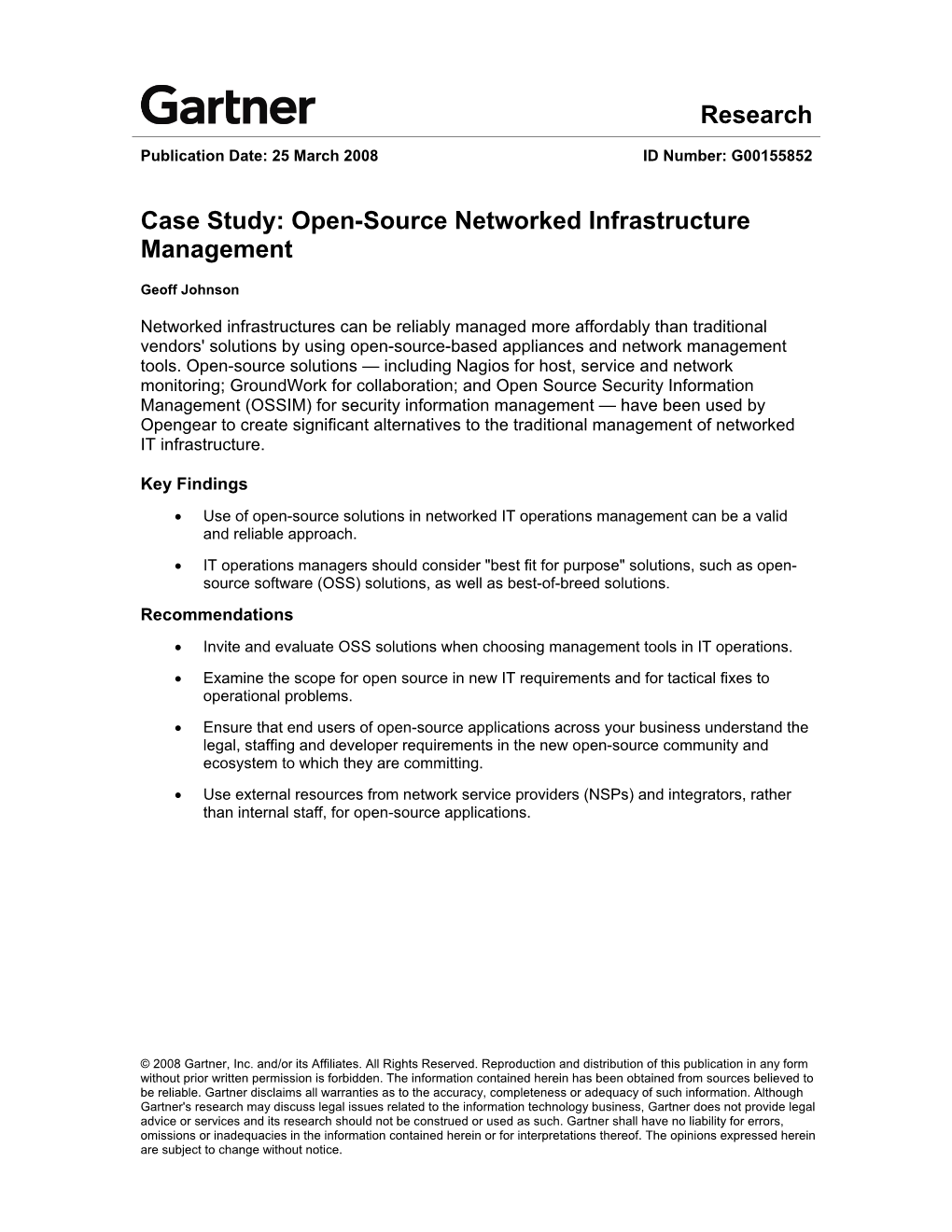 Case Study: Open-Source Networked Infrastructure Management