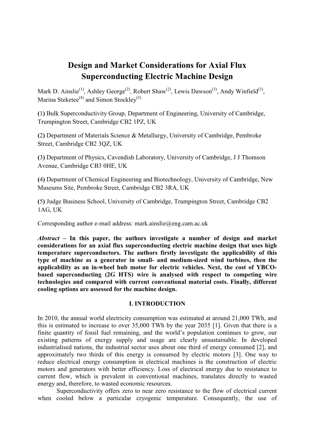 Design and Market Considerations for Axial Flux Superconducting Electric Machine Design