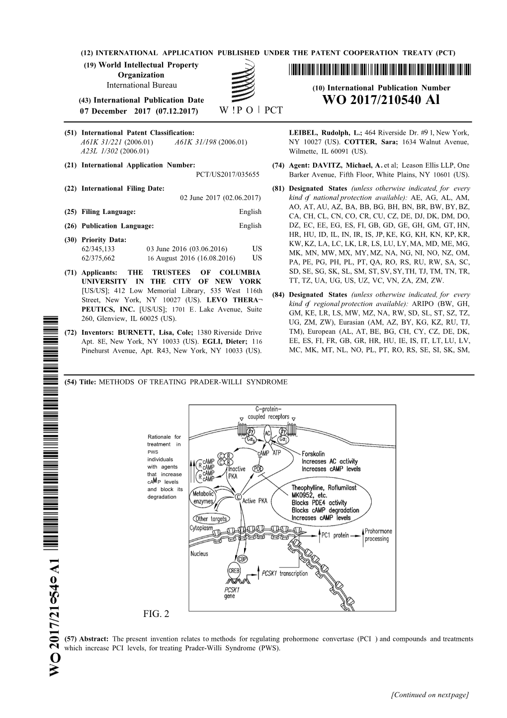 WO 2017/210540 Al 07 December 2017 (07.12.2017) W ! P O PCT