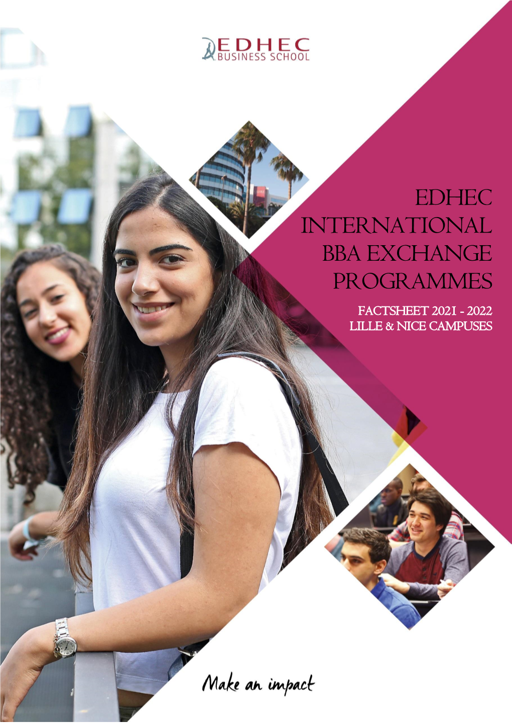 Edhec International Bba Exchange Programmes Factsheet 2021 - 2022 Lille & Nice Campuses