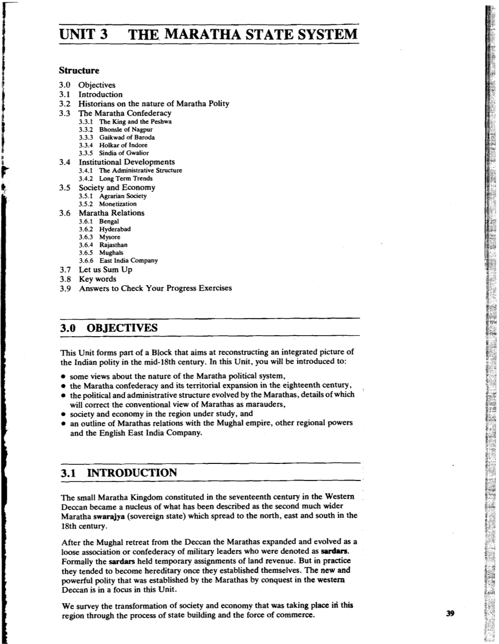 Unit 3 The, Maratha State System