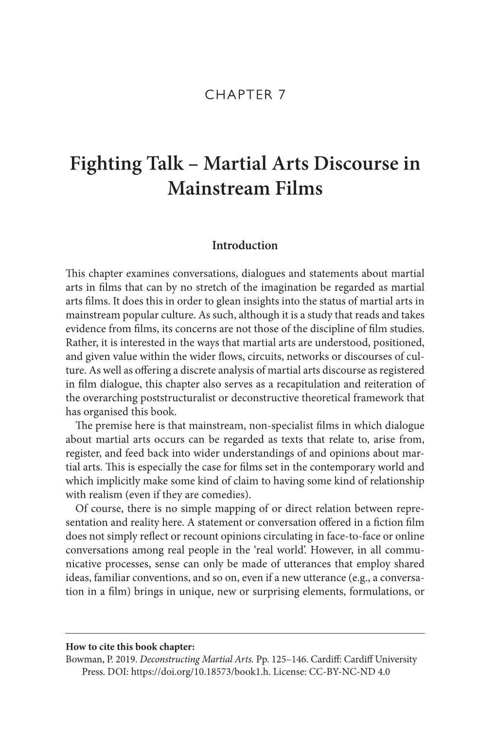 Deconstructing Martial Arts