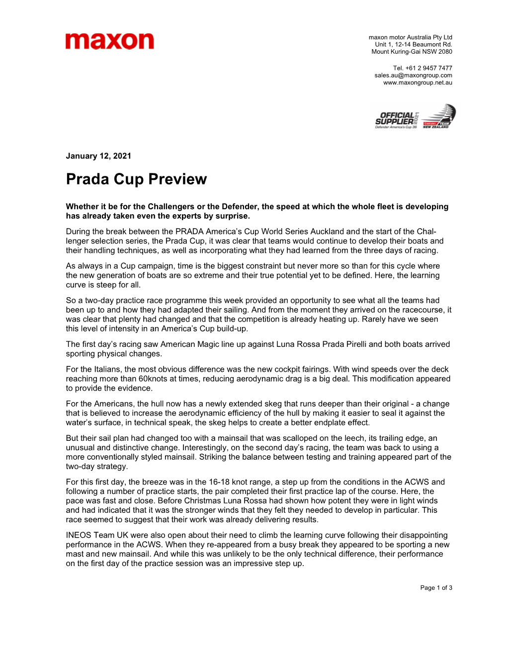 Prada Cup Preview