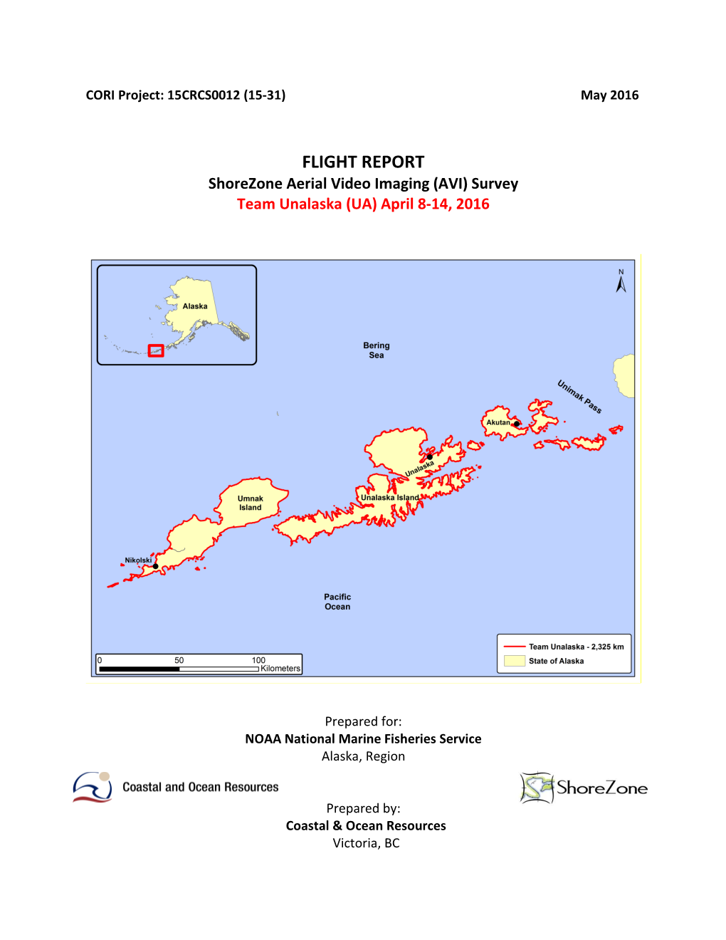Shorezone Aerial Video Imaging (AVI) Survey Team Unalaska (UA) April 8-14, 2016