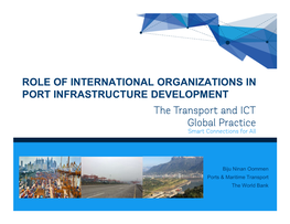 Role of International Organizations in Port Infrastructure Development