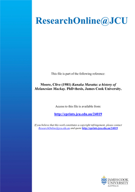 A History of Melanesian Mackay. Phd Thesis, James Cook University