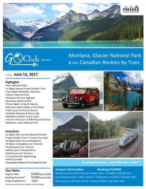 Montana, Glacier National Park & the Canadian Rockies By