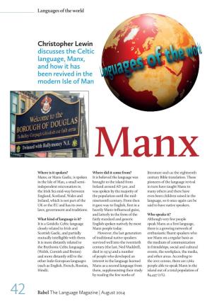 Christopher Lewin Discusses the Celtic Language, Manx, and How It
