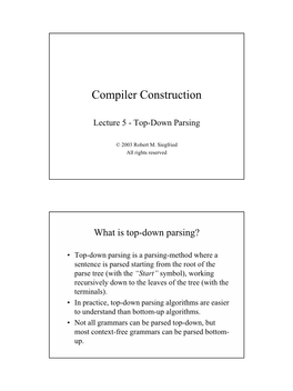 Compiler Construction