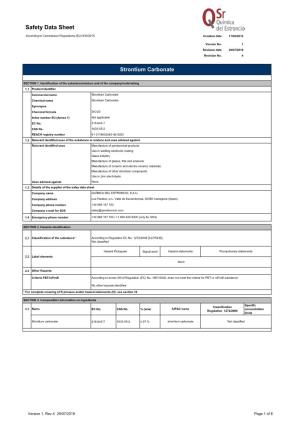 Strontium Carbonate Safety Data Sheet