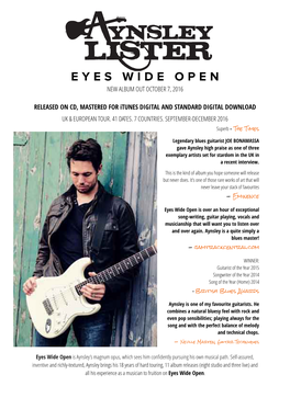 Eyes Wide Open New Album out October 7, 2016
