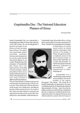 Gopabandhu Das : the National Education Planner of Orissa