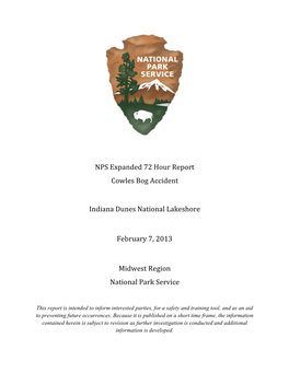 NPS Expanded 72 Hour Report Cowles Bog Accident Indiana