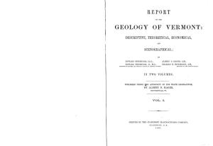Report Geology of Vermont