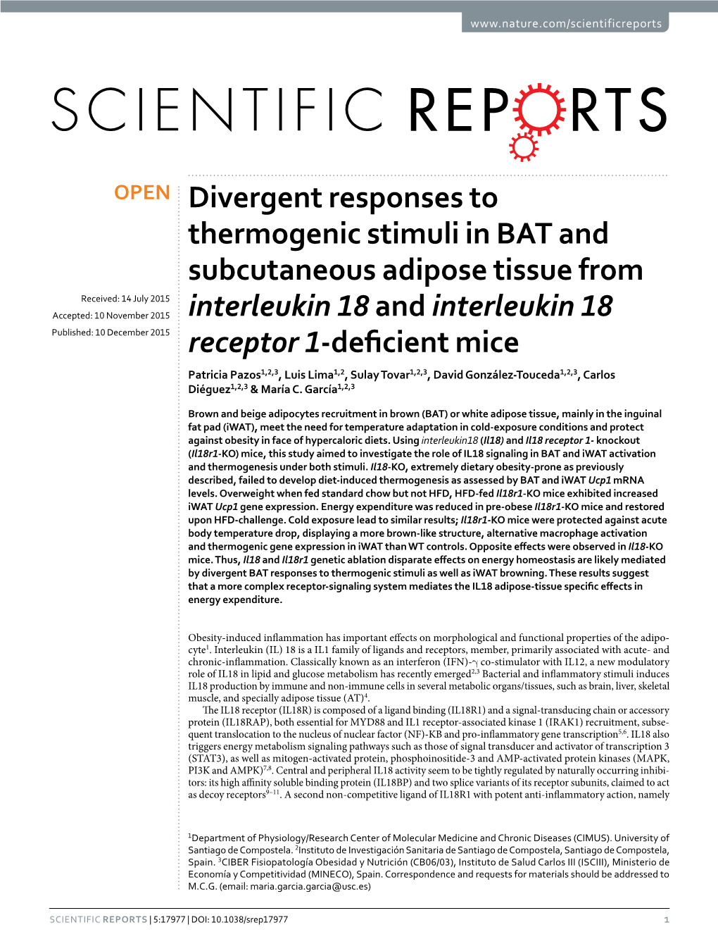 Divergent Responses to Thermogenic Stimuli in BAT and Subcutaneous