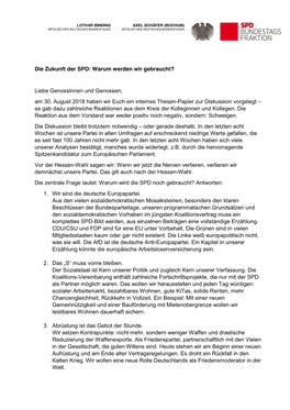 Die Zukunft Der SPD: Warum Werden Wir Gebraucht?