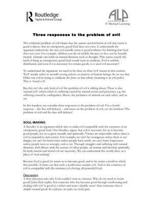 Three Responses to the Problem of Evil