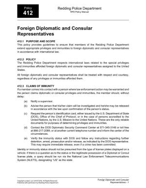Foreign Diplomatic and Consular Representatives