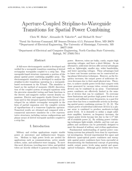 Aperture-Coupled Stripline-To-Waveguide Transitions for Spatial Power Combining
