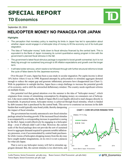 Helicopter Money No Panacea for Japan