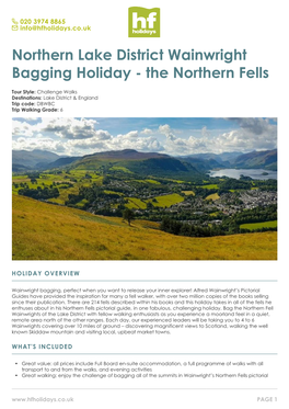 Northern Lake District Wainwright Bagging Holiday - the Northern Fells