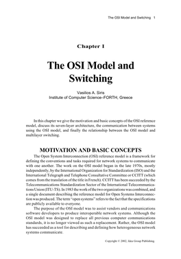 The OSI Model and Switching 1