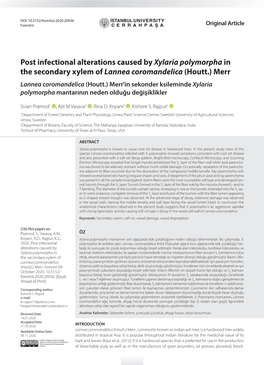 Post Infectional Alterations Caused by Xylaria Polymorpha in The