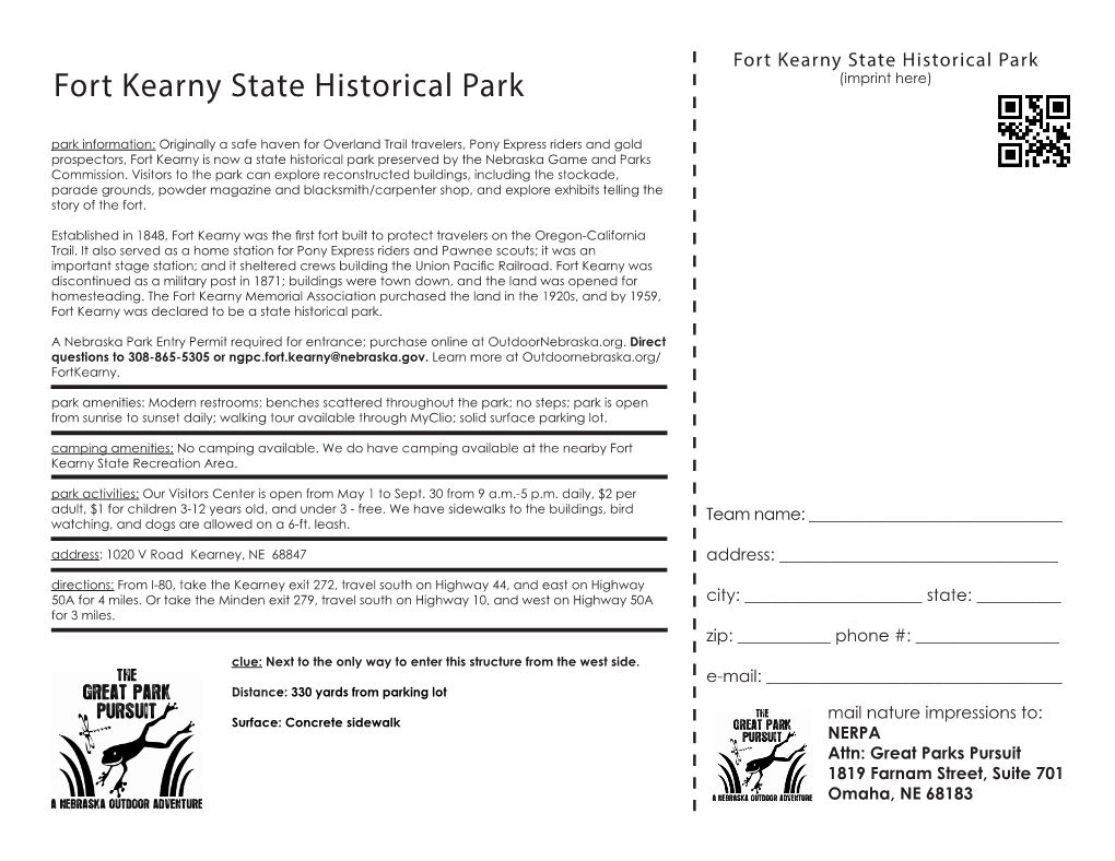 Fort Kearny State Historical Park