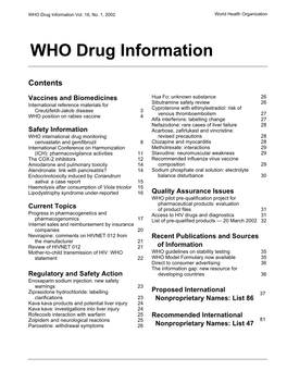 WHO Drug Information Vol