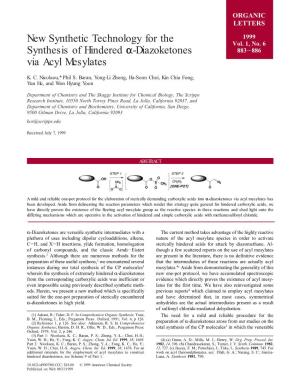 New Synthetic Technology for the Synthesis of Hindered R