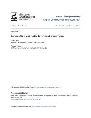 Compositions and Methods for Wood Preservation