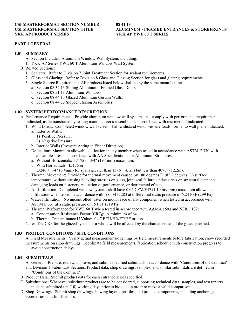 Csi Masterformat Section Number s5