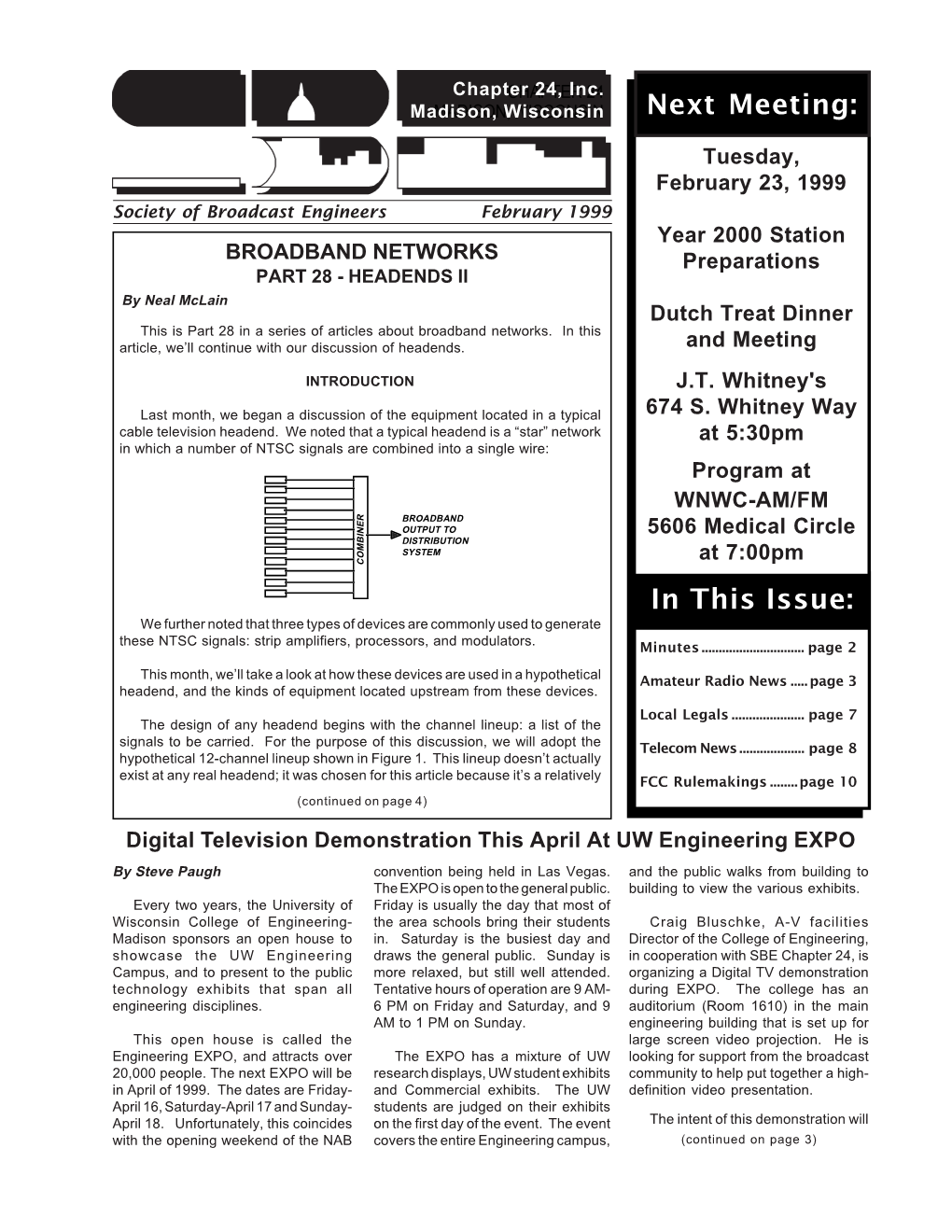 February 1999 Newsletter