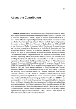 About the Contributors