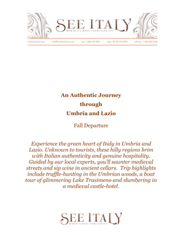 An Authentic Journey Through Umbria and Lazio