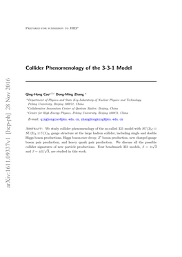 Collider Phenomenology of the 3-3-1 Model