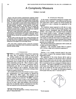 II. a COMPLEXITY MEASURE in This Sl~Ction a Mathematical Technique