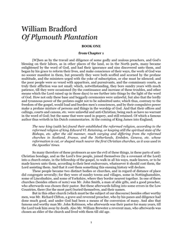 William Bradford of Plymouth Plantation