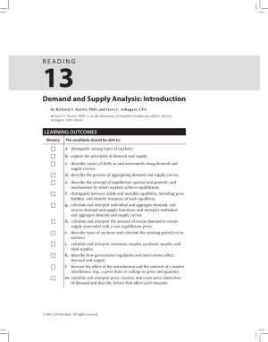 Demand and Supply Analysis: Introduction