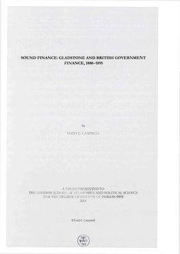 Sound Finance: Gladstone and British Government Finance, 1880-1895