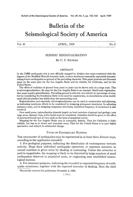 Bulletin of the Seismological Society of America