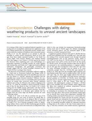 Challenges with Dating Weathering Products to Unravel Ancient Landscapes