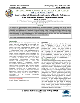 International Journal of Pharmacy & Life Sciences