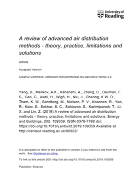 A Review of Advanced Air Distribution Methods - Theory, Practice, Limitations and Solutions